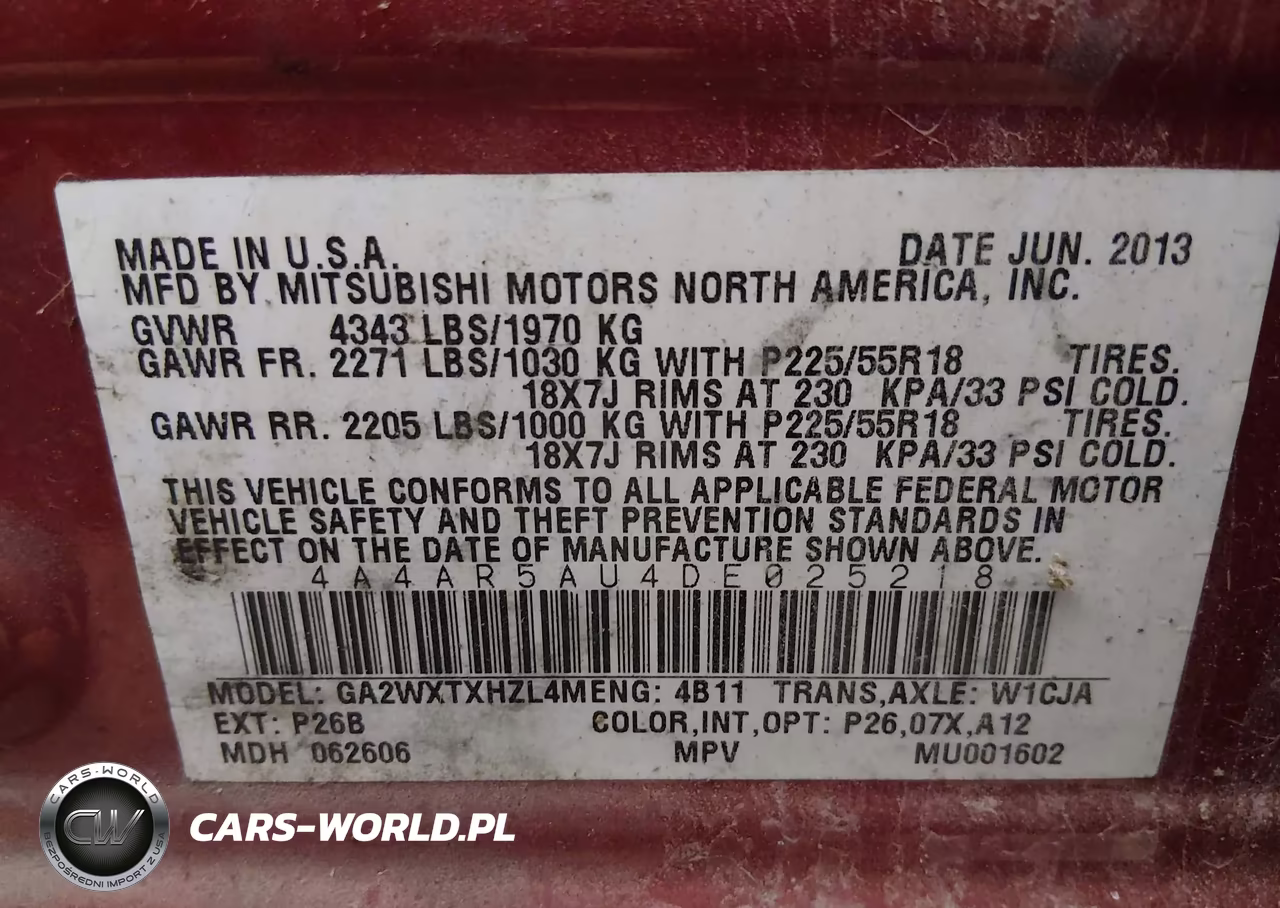 2013 Mitsubishi Outlander Sport Le VIN:4A4AR5AU4DE025218 - 9