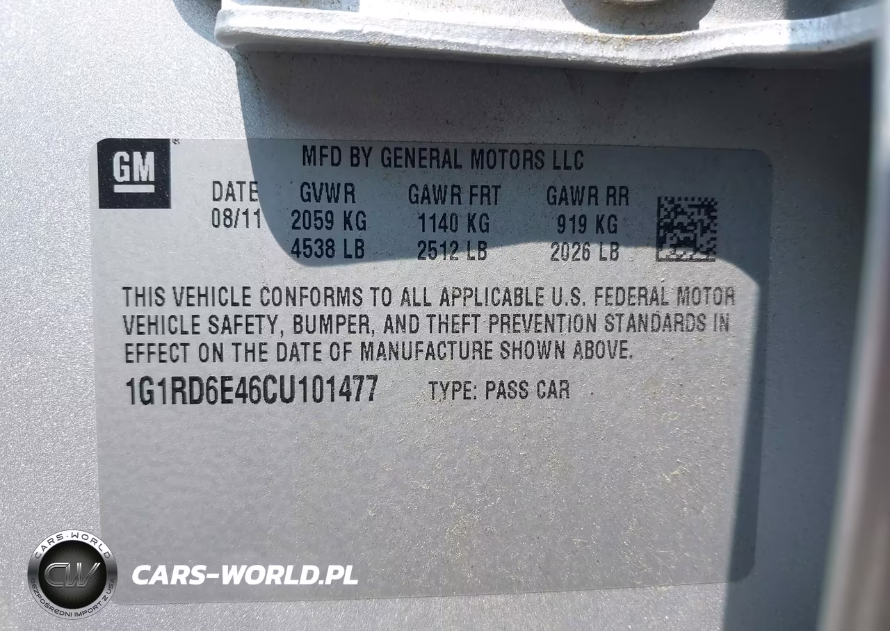 2012 Chevrolet Volt VIN:1G1RD6E46CU101477 - 9