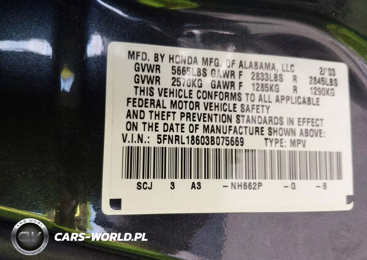 2003 Honda Odyssey Ex VIN:5FNRL18603B075669 - 9