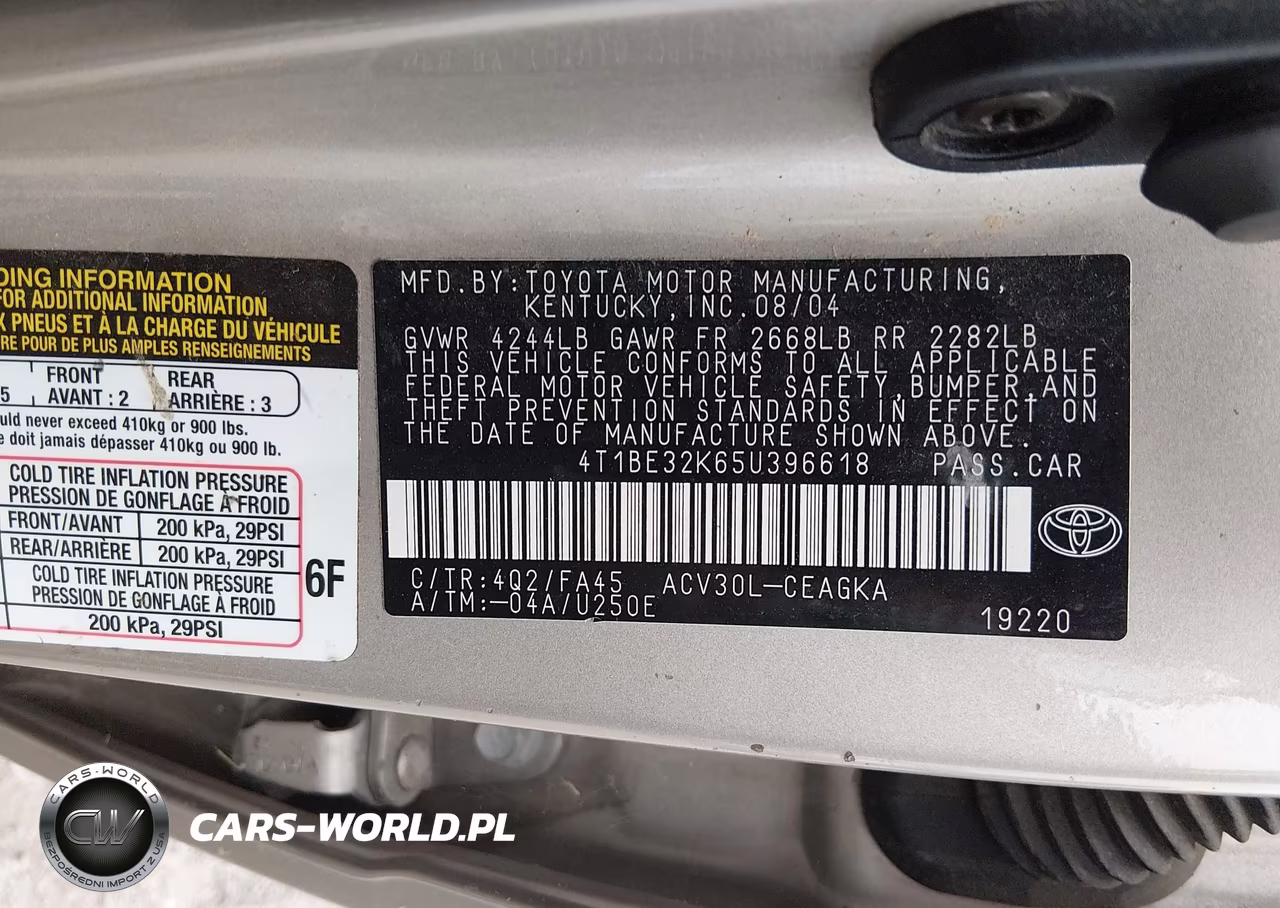 2005 Toyota Camry Xle VIN:4T1BE32K65U396618 - 9