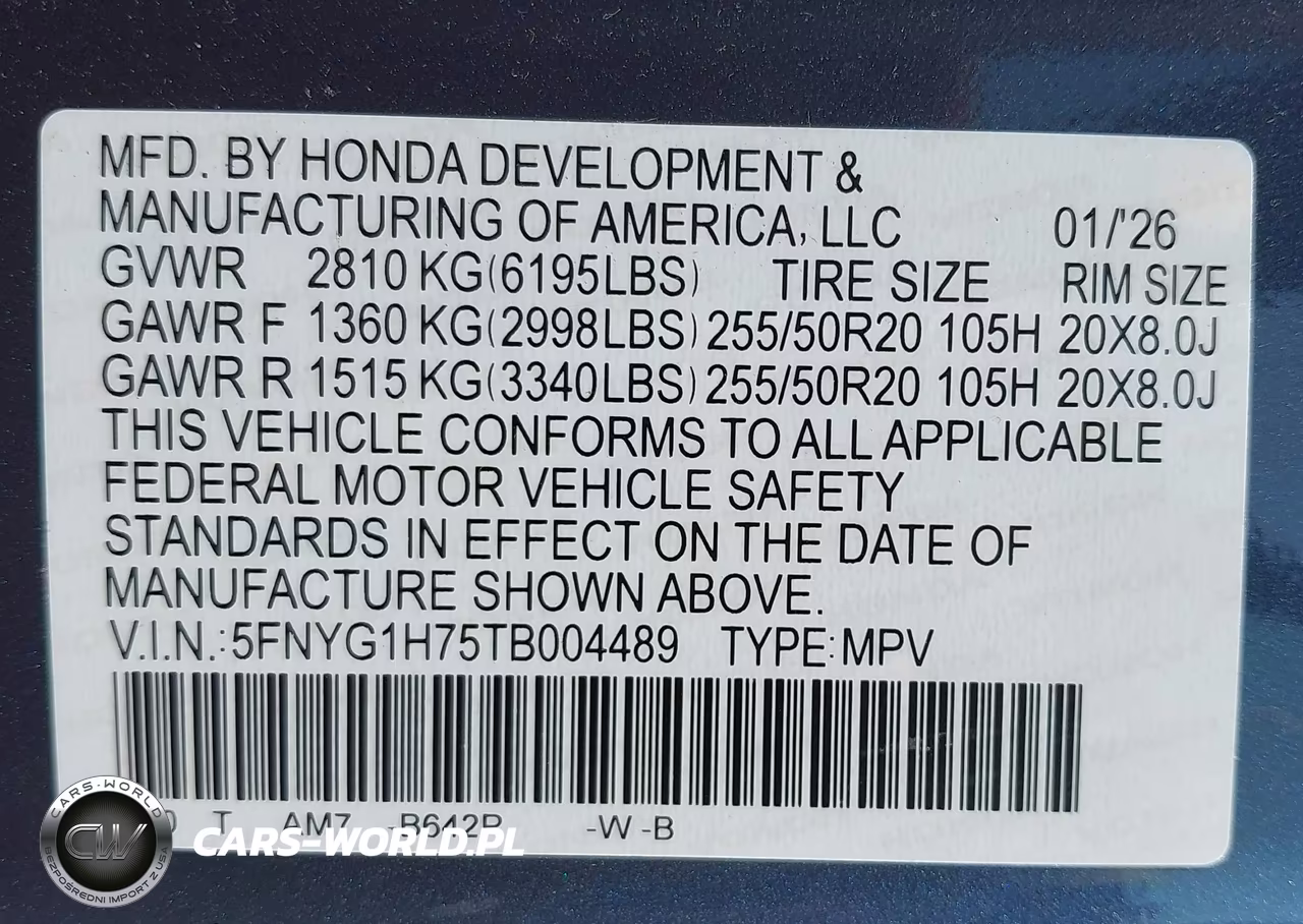 2026 Honda Pilot Touring-Touring Blackout VIN:5FNYG1H75TB004489 - 9