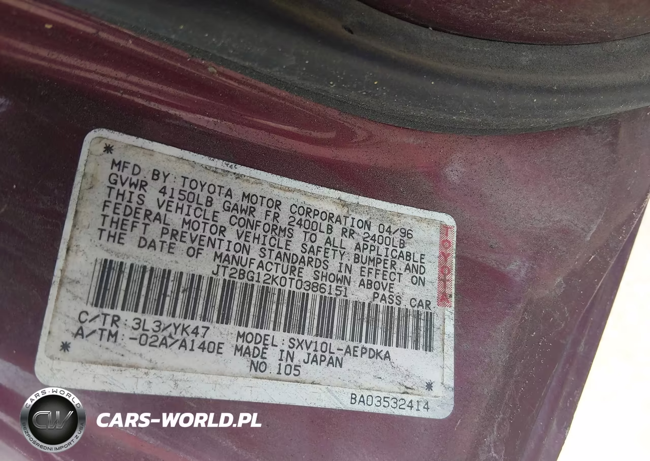 1996 Toyota Camry Dx-Le-Xle VIN:JT2BG12K0T0386151 - 9