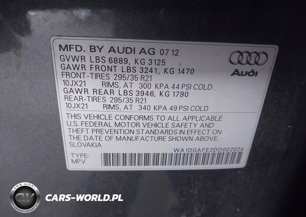 2013 Audi Q7 3.0T S Line Prestige VIN:WA1DGAFE2DD002024 - 9