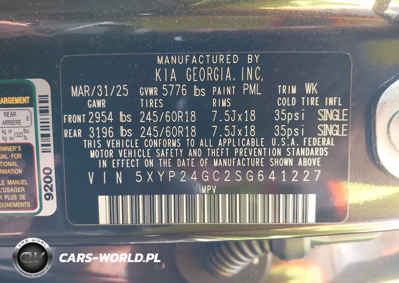 2025 Kia Telluride Lx VIN:5XYP24GC2SG641227 - 9