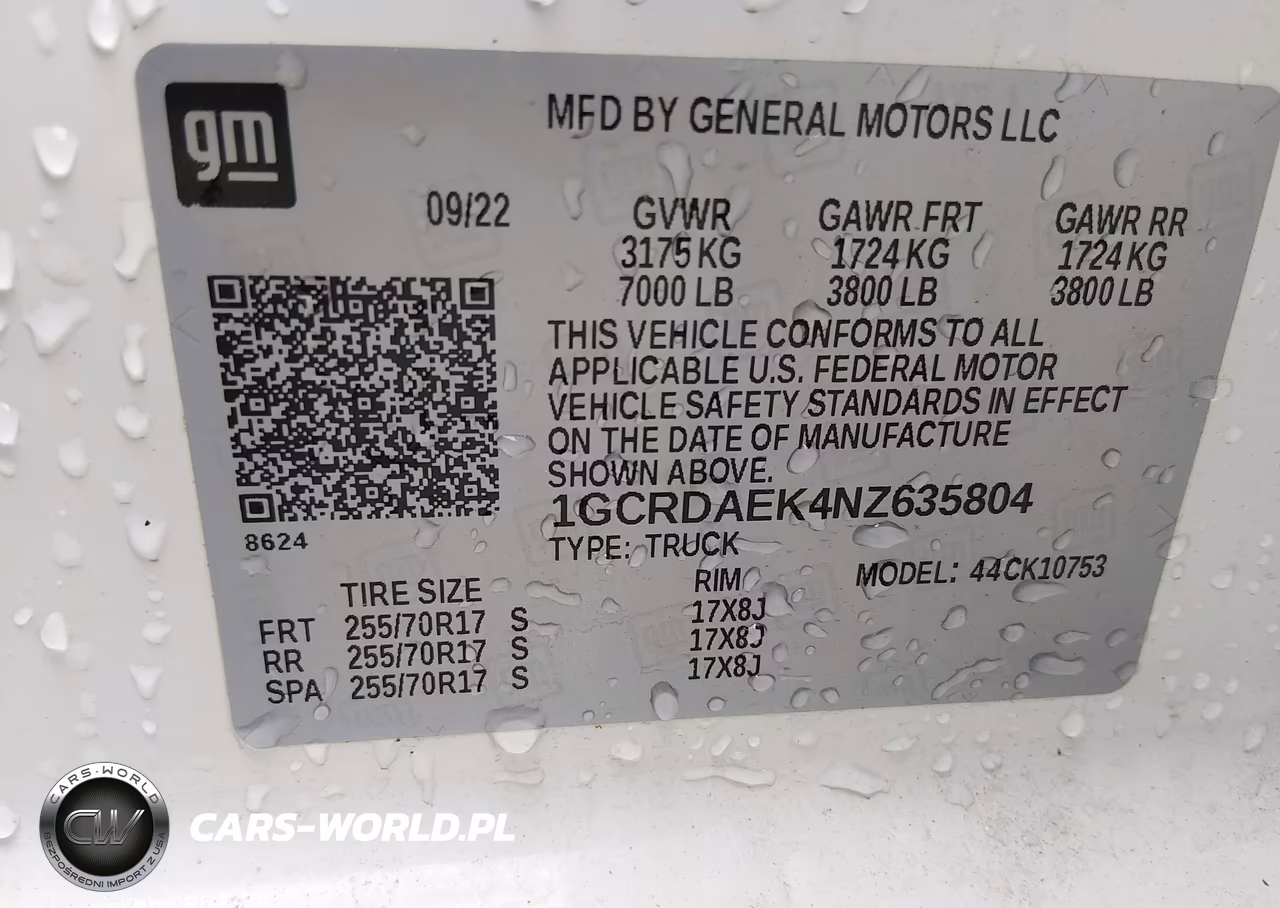 2022 Chevrolet Silverado 1500 4Wd Standard Bed Wt VIN:1GCRDAEK4NZ635804 - 8