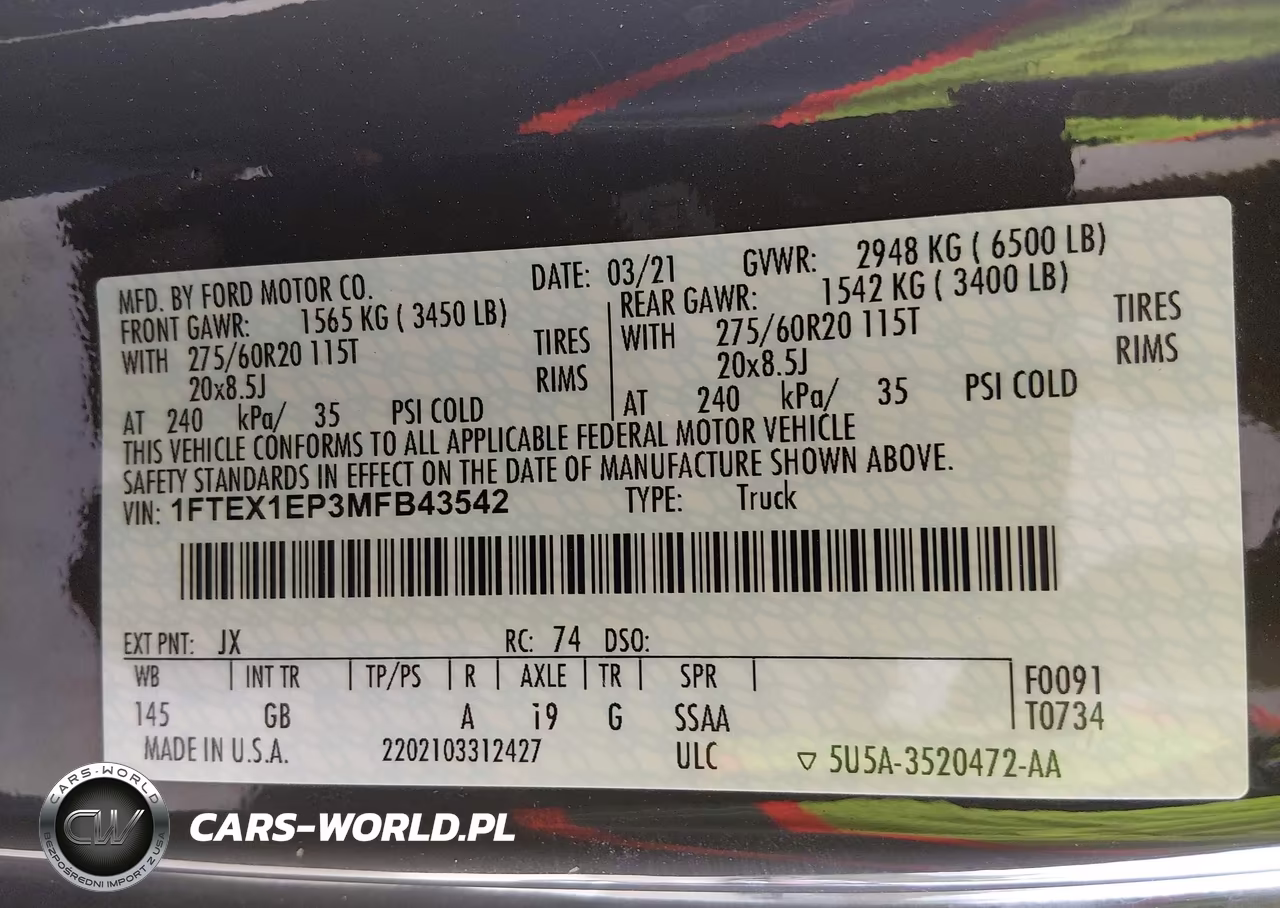 2021 Ford F-150 Xl VIN:1FTEX1EP3MFB43542 - 9
