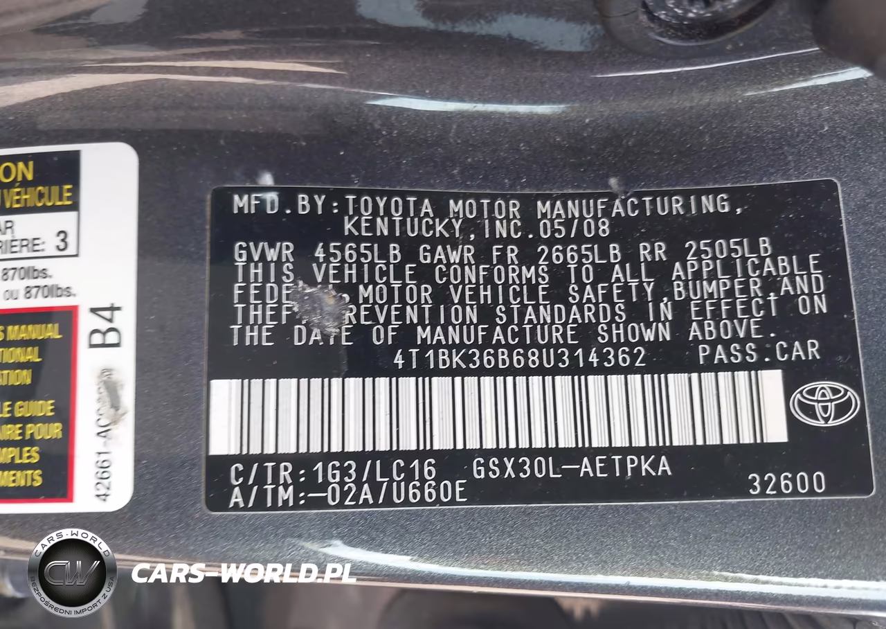 2008 Toyota Avalon Limited VIN:4T1BK36B68U314362 - 9