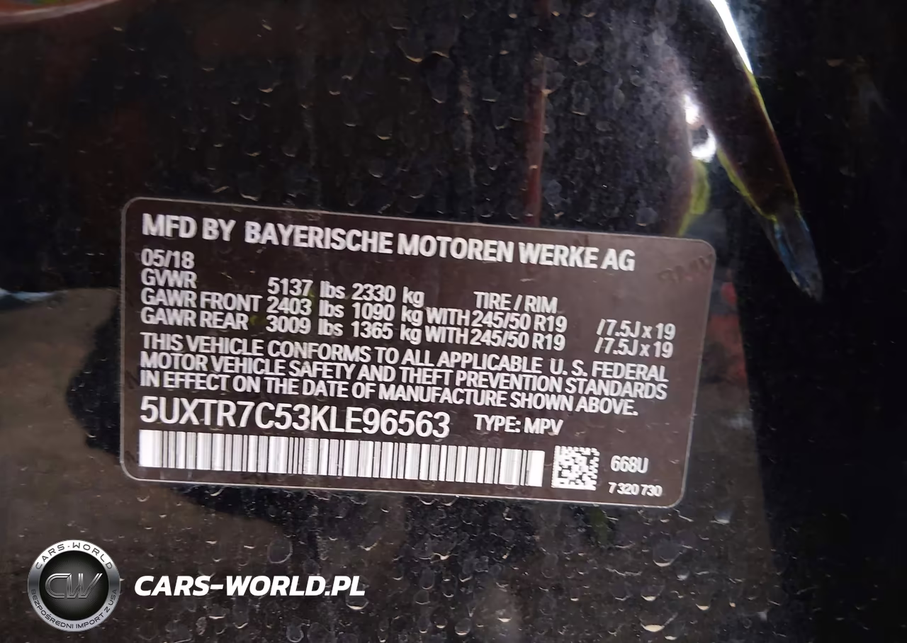 2019 BMW X3 Sdrive30I VIN:5UXTR7C53KLE96563 - 9