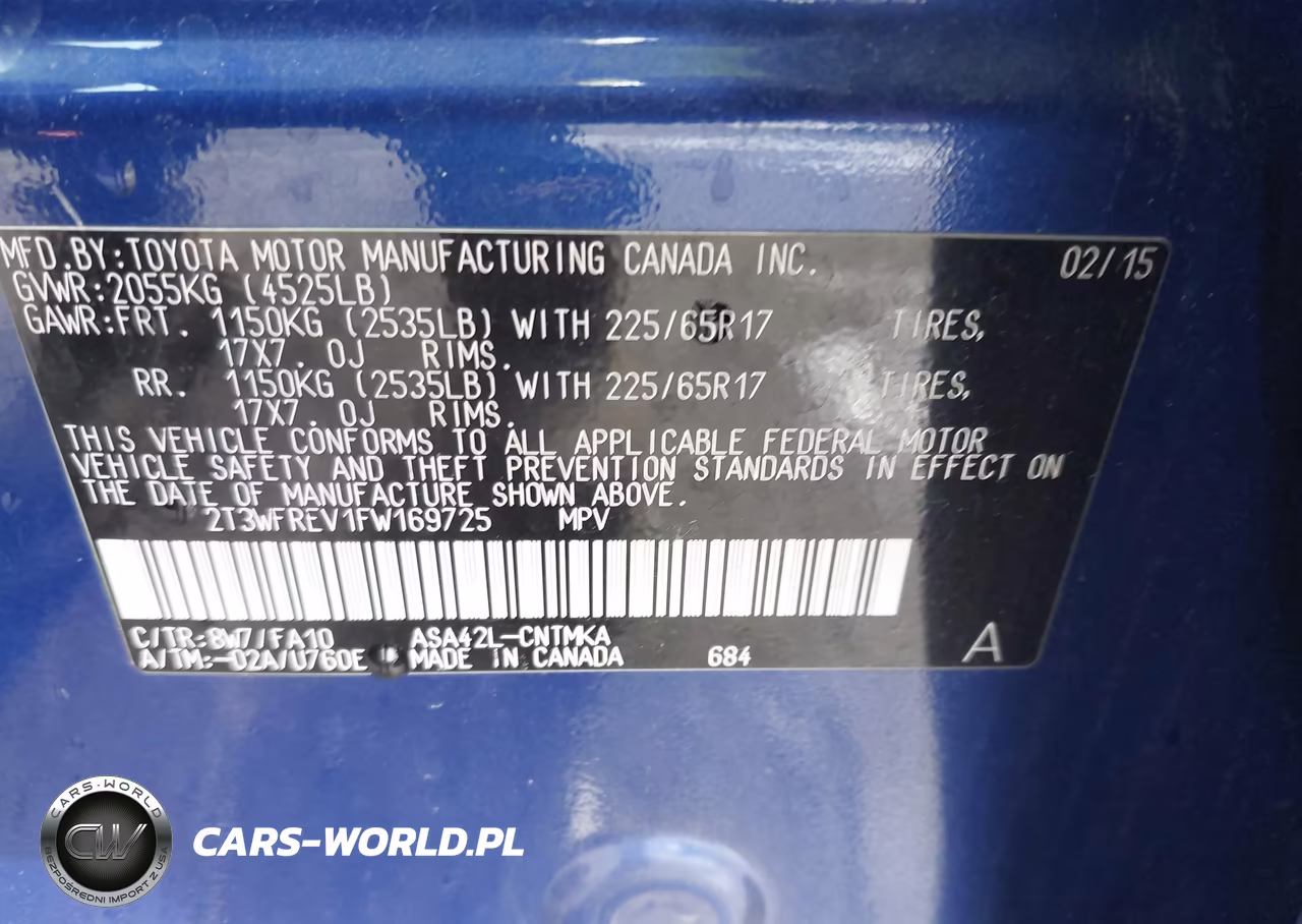 2015 Toyota Rav4 Xle VIN:2T3WFREV1FW169725 - 9