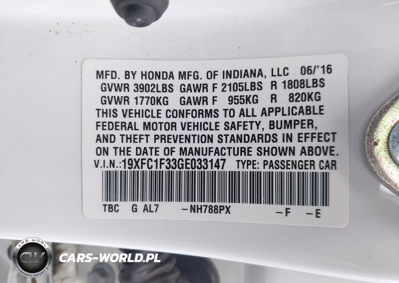 2016 Honda Civic Ex-T VIN:19XFC1F33GE033147 - 9