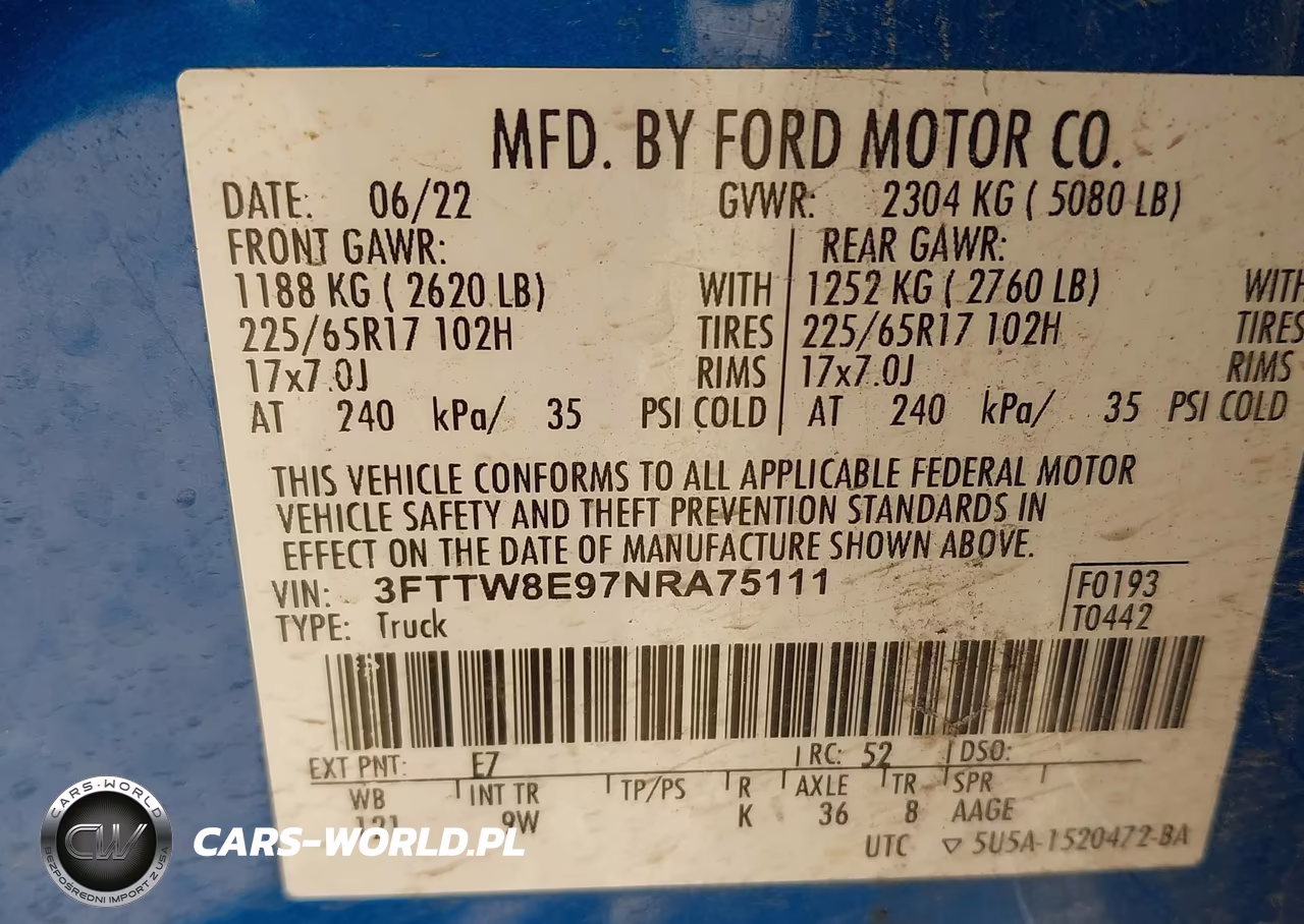 2022 Ford Maverick Xl VIN:3FTTW8E97NRA75111 - 9