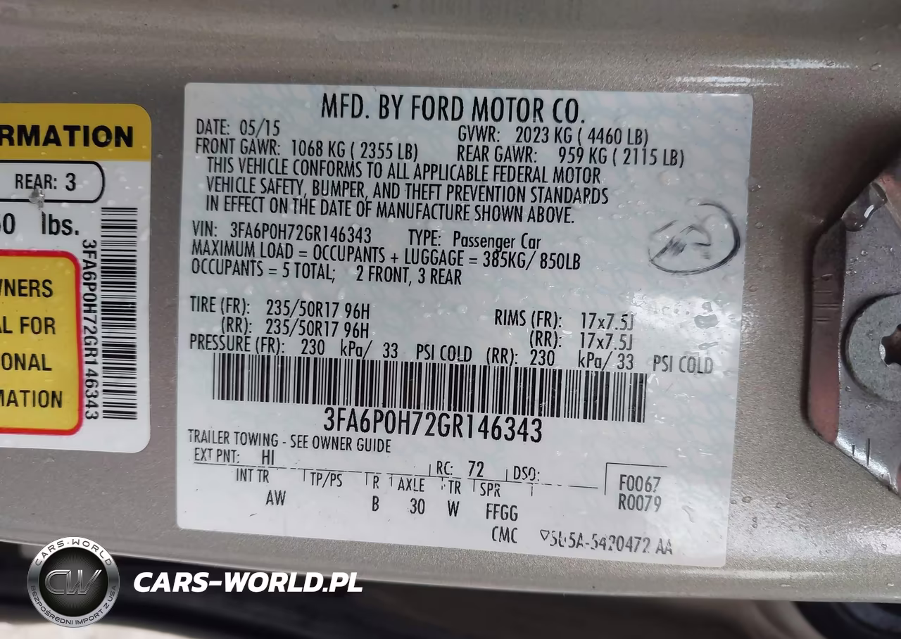 2016 Ford Fusion Se VIN:3FA6P0H72GR146343 - 9