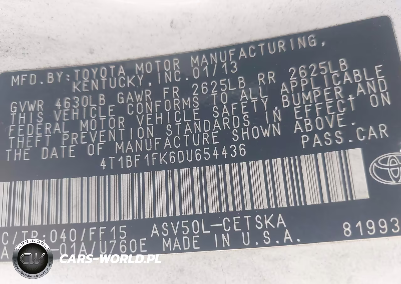 2013 Toyota Camry Se VIN:4T1BF1FK6DU654436 - 9
