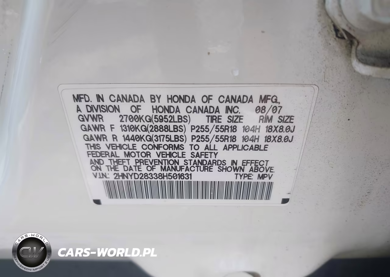 2008 Acura Mdx Technology Package VIN:2HNYD28338H501631 - 9
