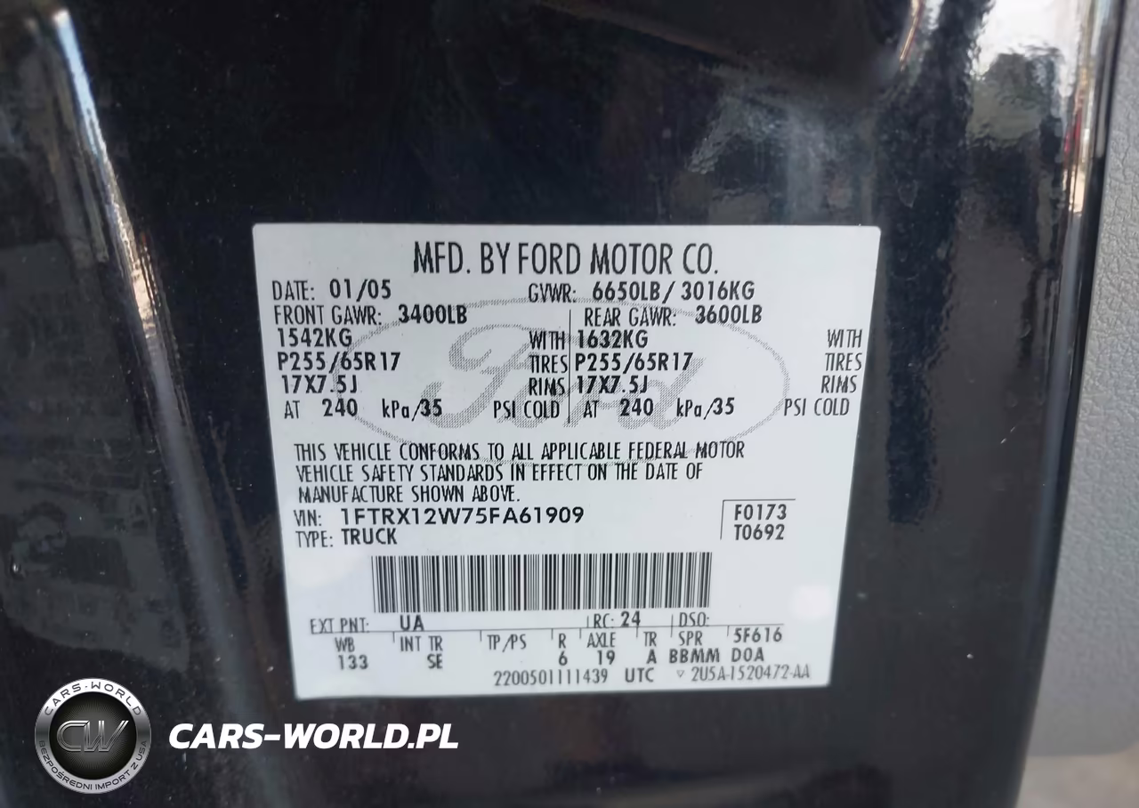 2005 Ford F-150 Stx-Xl-Xlt VIN:1FTRX12W75FA61909 - 9
