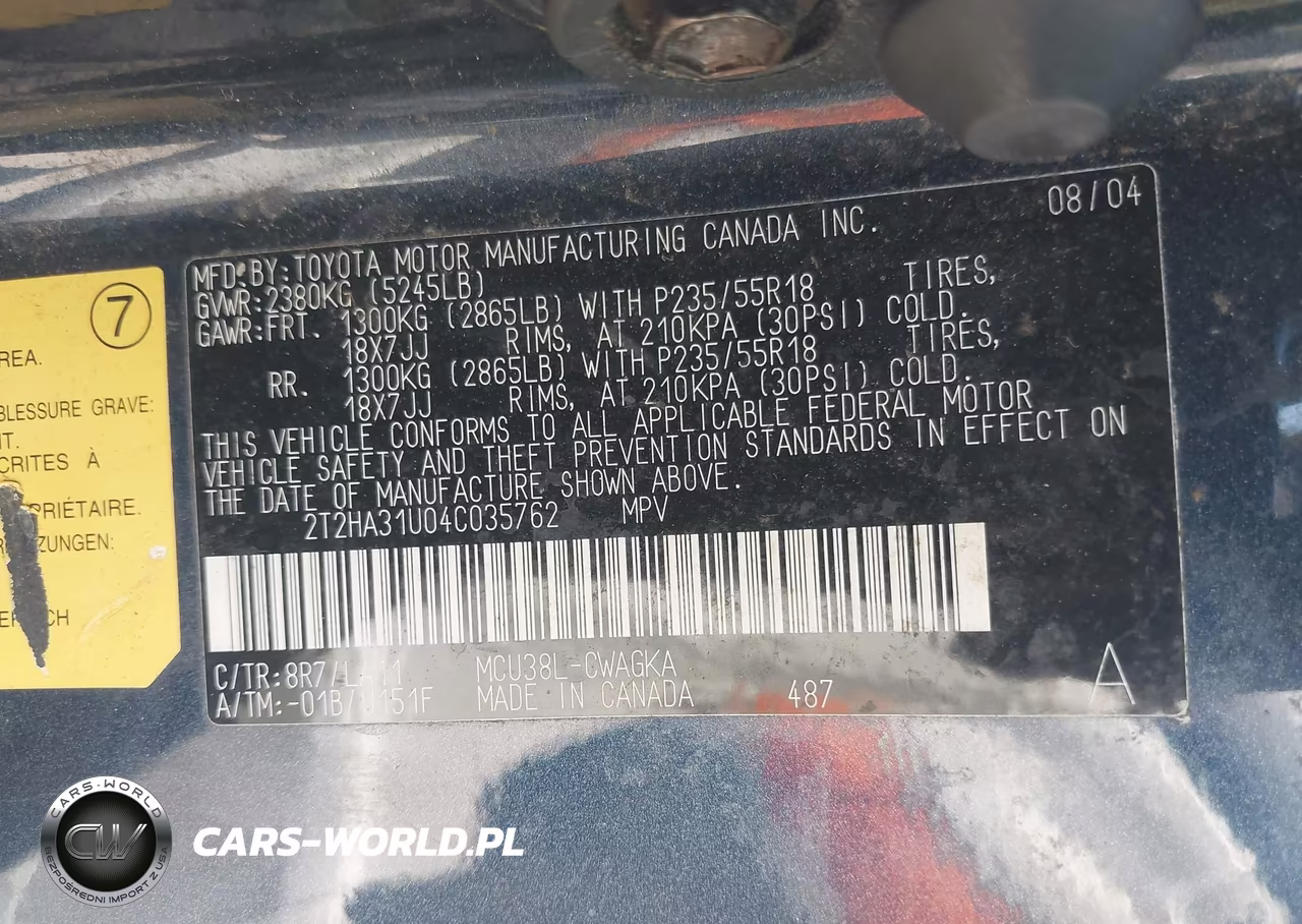 2004 Lexus Rx 330 VIN:2T2HA31U04C035762 - 9