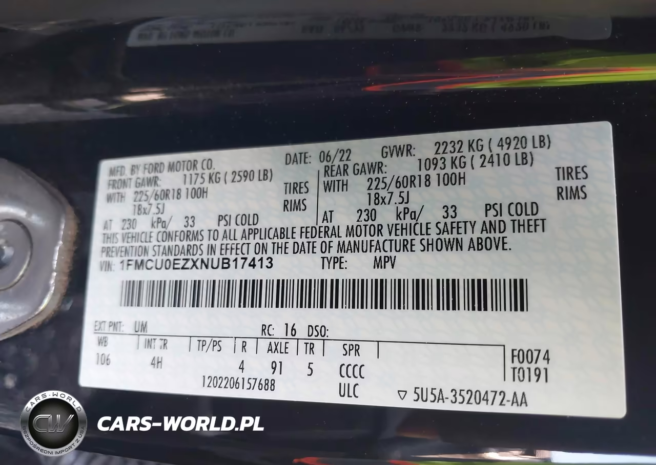 2022 Ford Escape Se Plug-In Hybrid VIN:1FMCU0EZXNUB17413 - 9