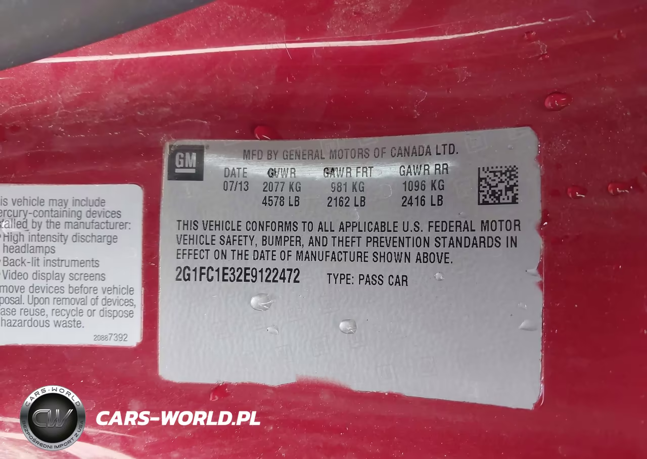 2014 Chevrolet Camaro 2Lt VIN:2G1FC1E32E9122472 - 9