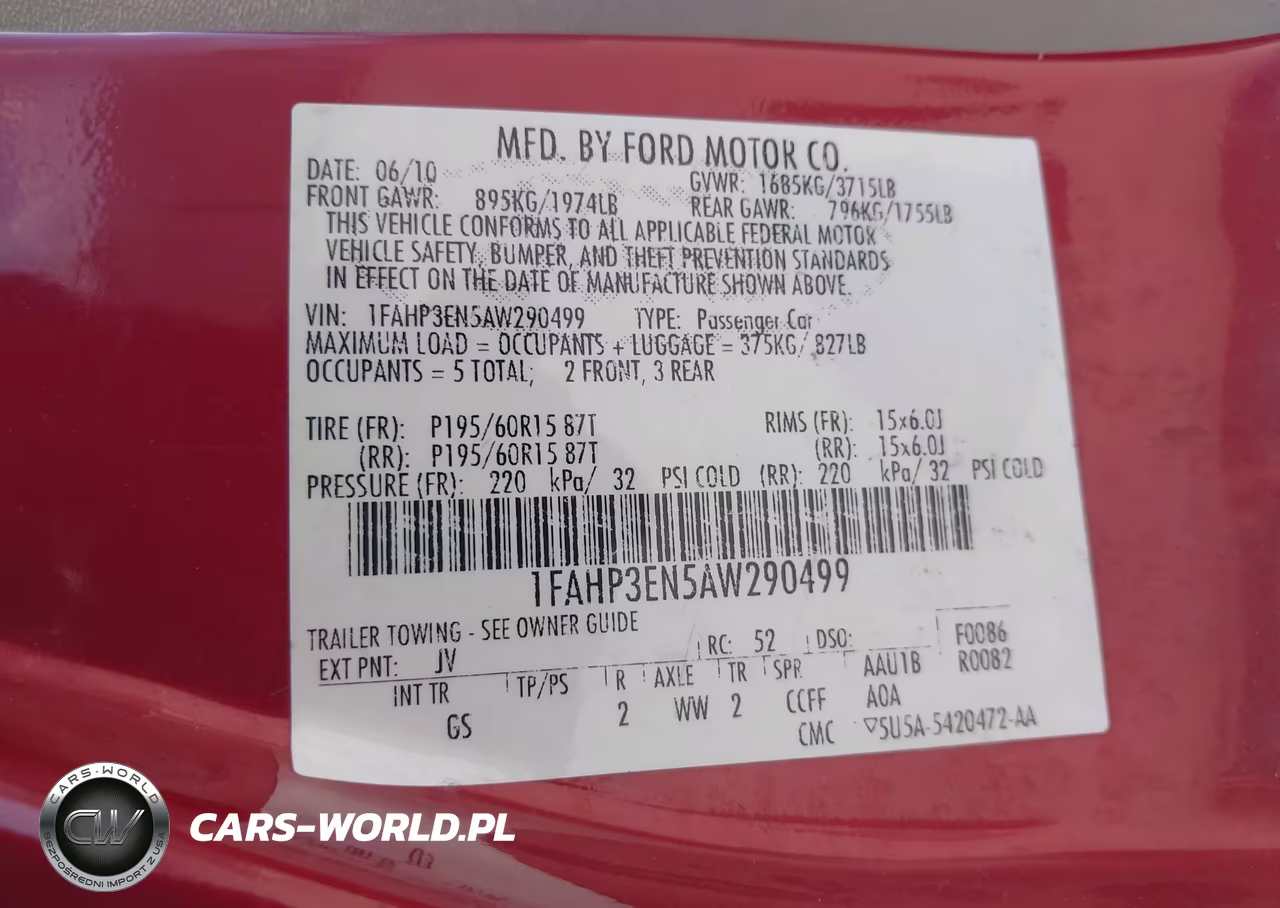2010 Ford Focus S VIN:1FAHP3EN5AW290499 - 9