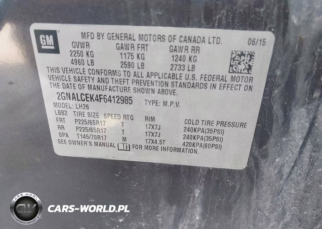 2015 Chevrolet Equinox 2Lt VIN:2GNALCEK4F6412985 - 9