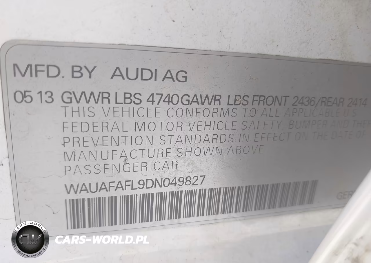 2013 Audi A4 2.0T Premium VIN:WAUAFAFL9DN049827 - 9