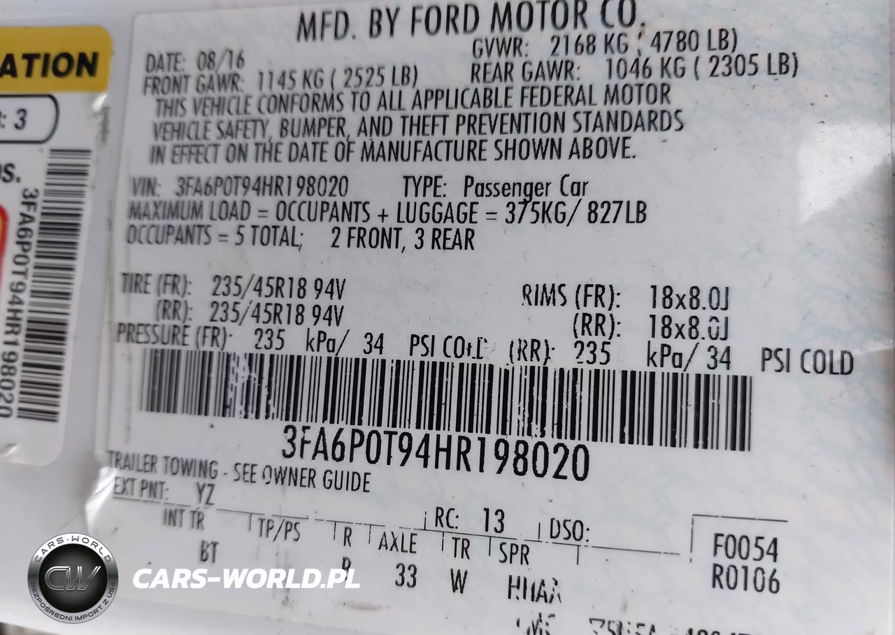 2017 Ford Fusion Se VIN:3FA6P0T94HR198020 - 9