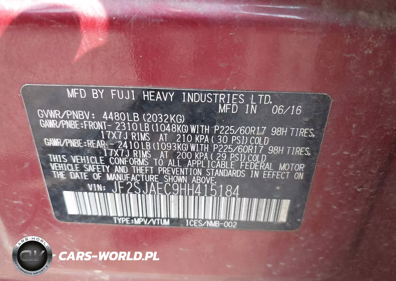 2017 Subaru Forester 2.5I Premium VIN:JF2SJAEC9HH415184 - 9