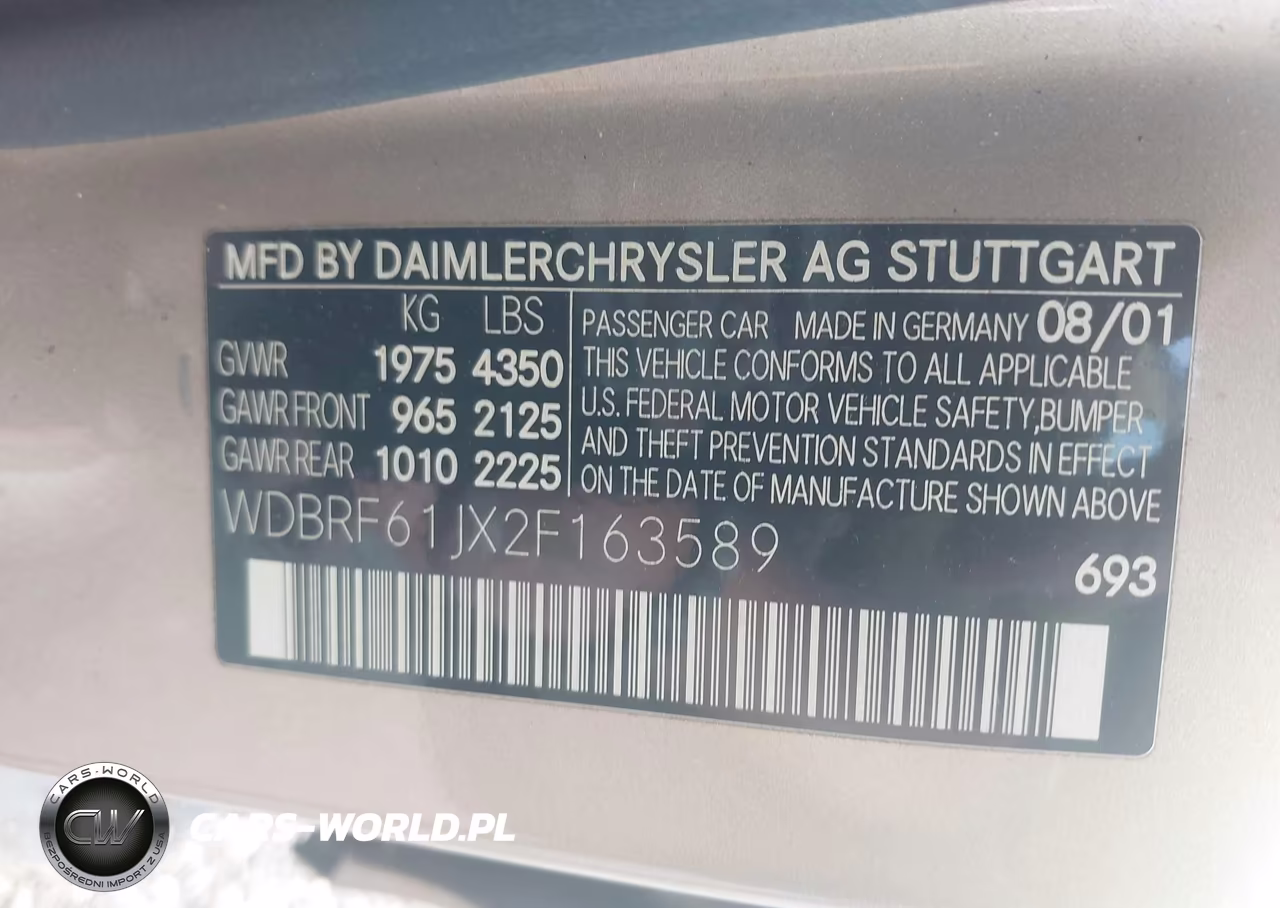 2002 Mercedes-Benz C 240 VIN:WDBRF61JX2F163589 - 9