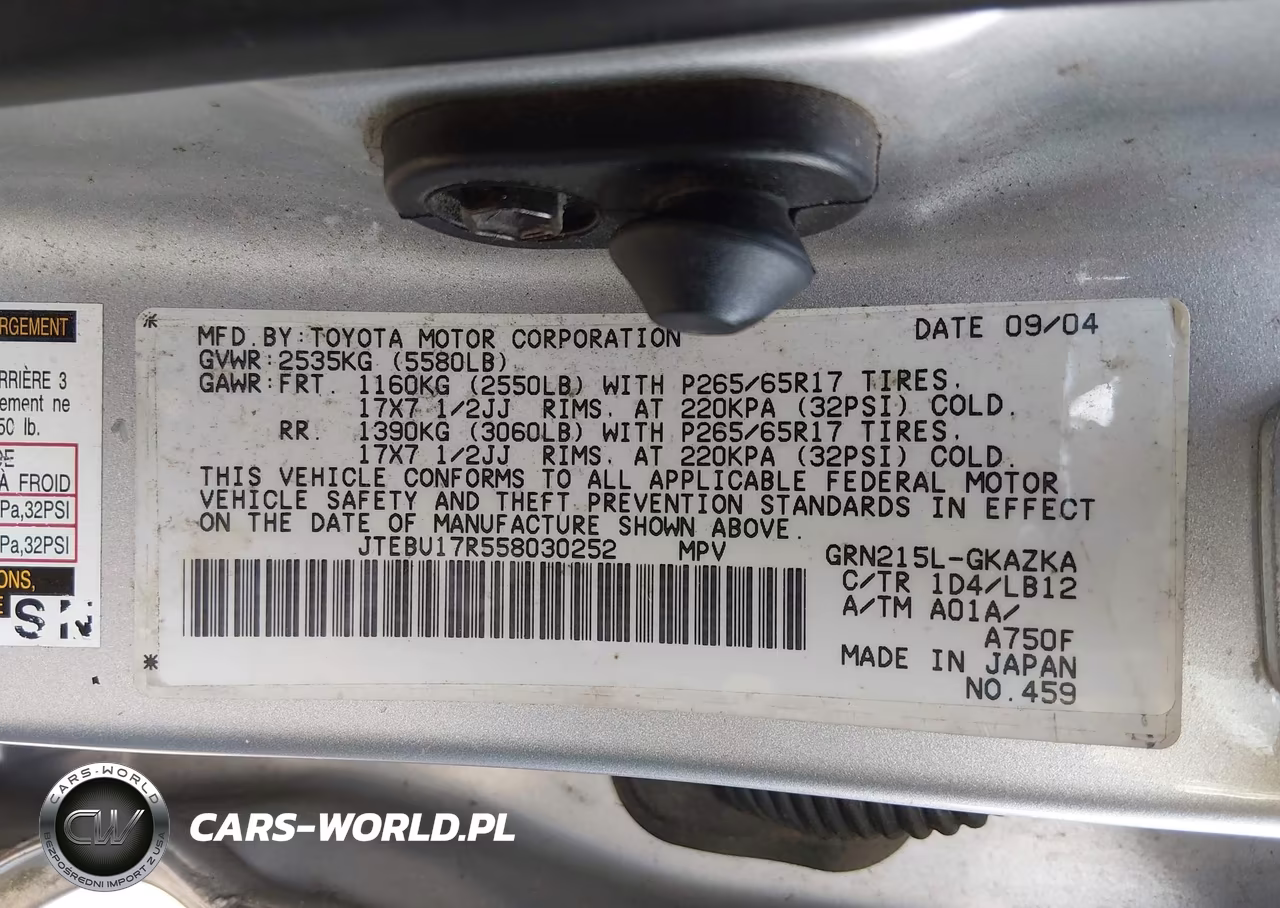 2005 Toyota 4Runner Limited V6 VIN:JTEBU17R558030252 - 9