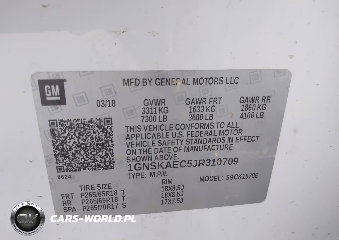 2018 Chevrolet Tahoe Ls VIN:1GNSKAEC5JR310709 - 9