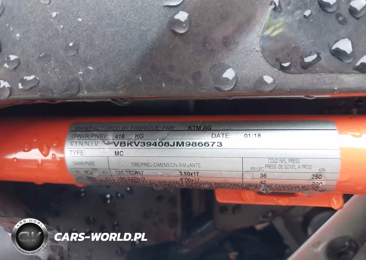 2018 Ktm 1290 Super Duke R VIN:VBKV39408JM986673 - 10
