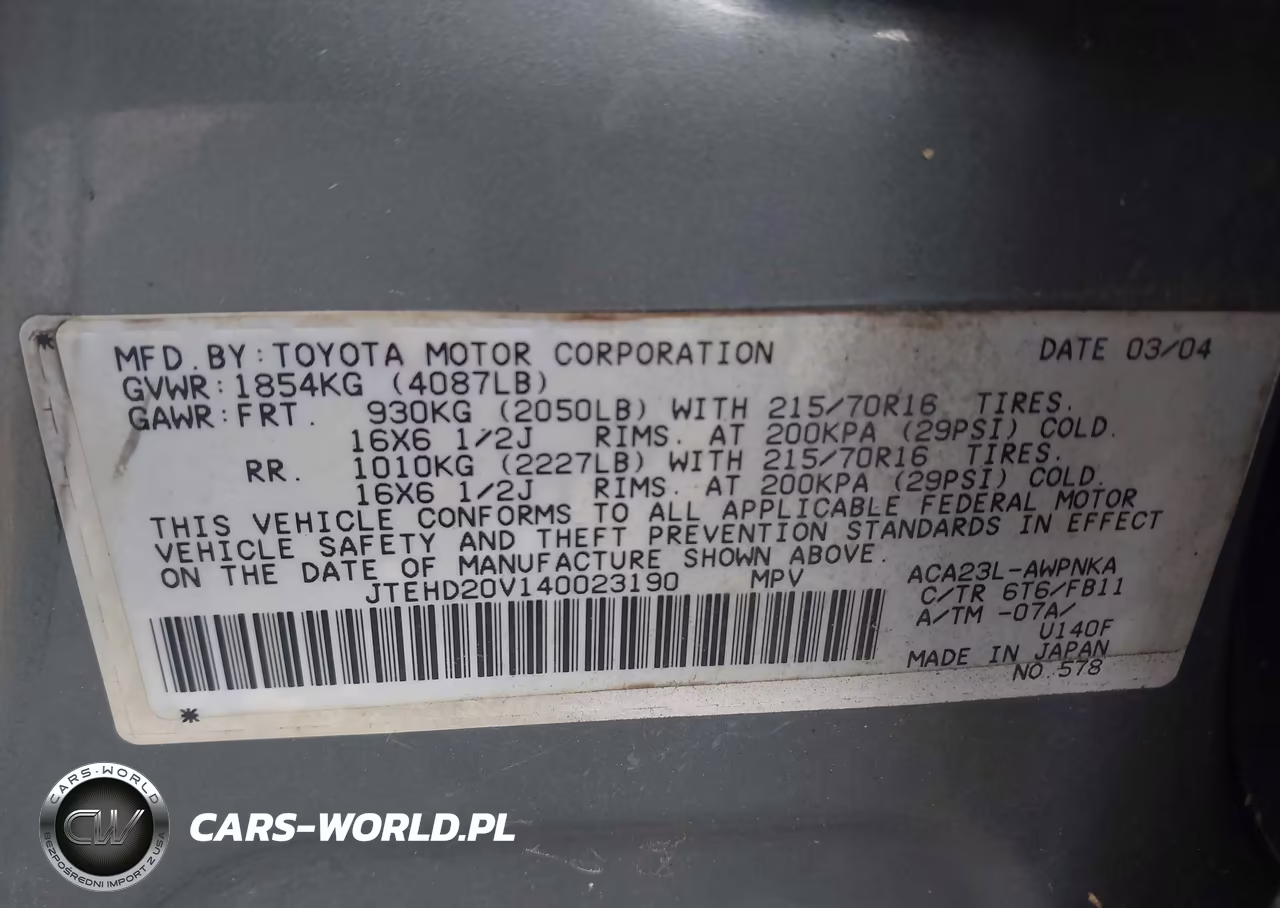 2004 Toyota Rav4 VIN:JTEHD20V140023190 - 9
