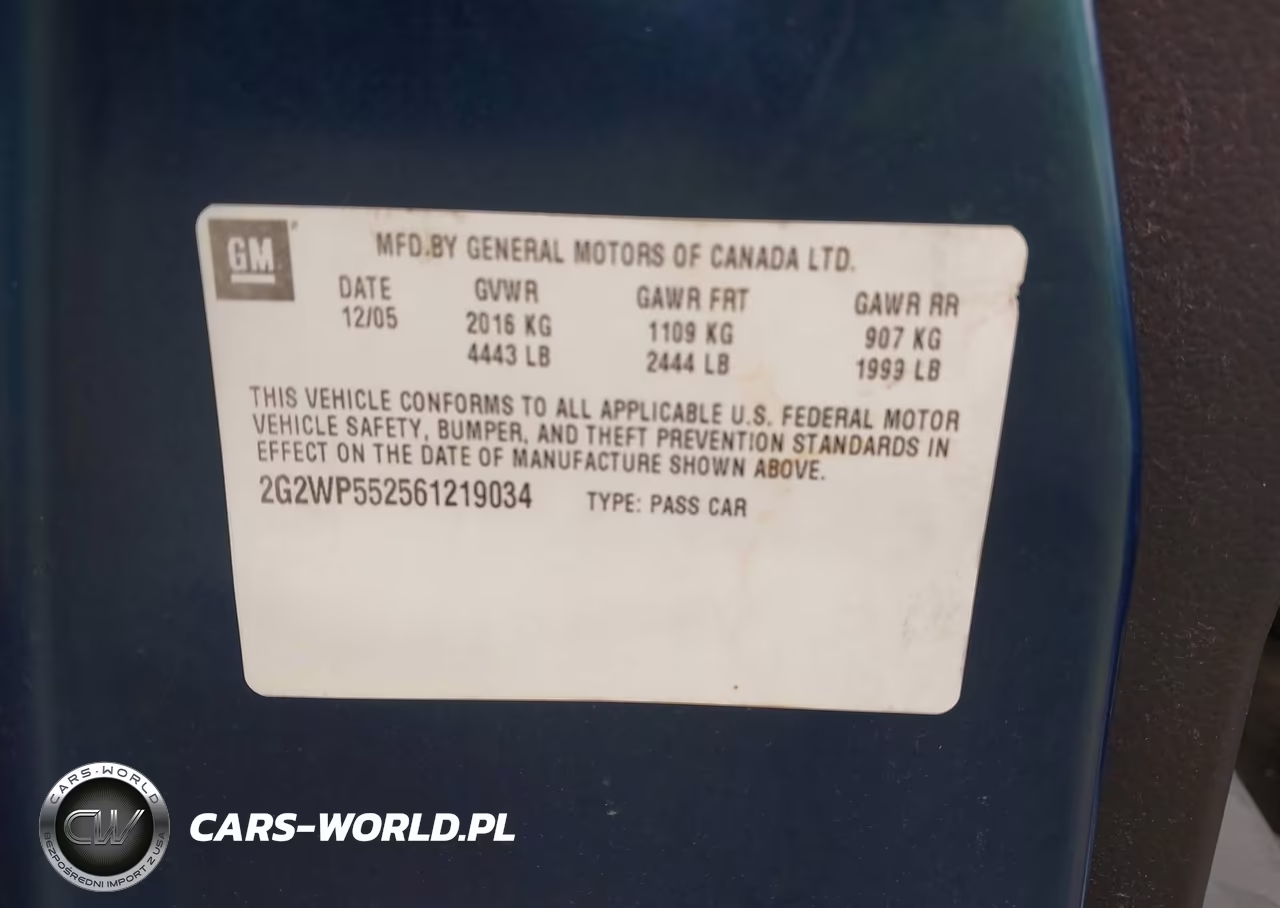 2006 Pontiac Grand Prix VIN:2G2WP552561219034 - 9