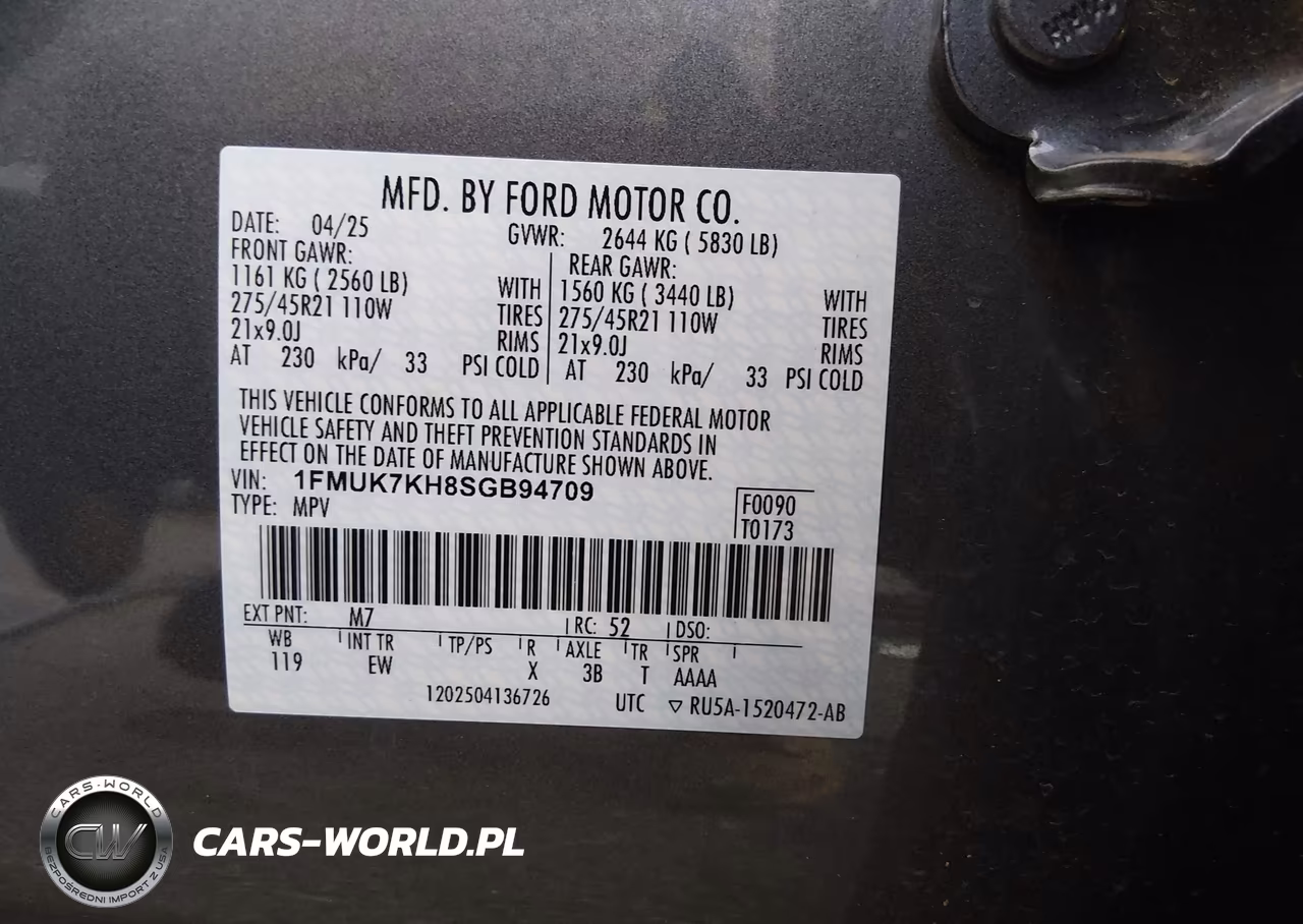 2025 Ford Explorer St-Line VIN:1FMUK7KH8SGB94709 - 9