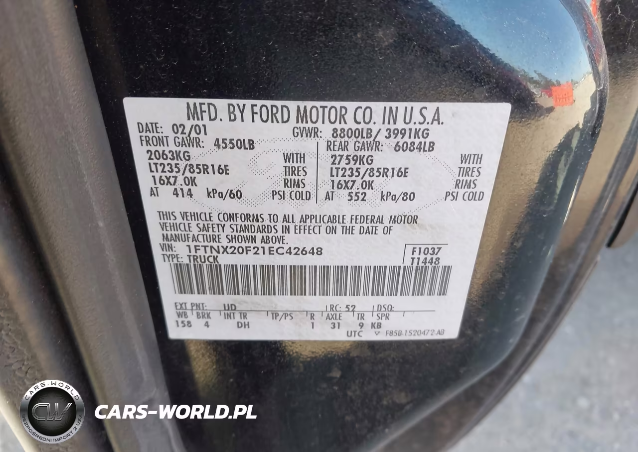 2001 Ford F-250 Lariat-Xl-Xlt VIN:1FTNX20F21EC42648 - 9