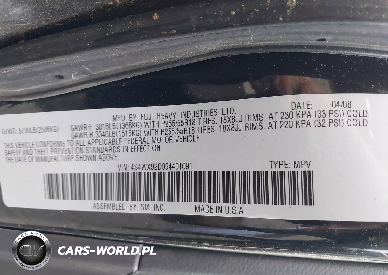 2009 Subaru Tribeca Limited 5-Passenger-Special Edition 5-Passenger VIN:4S4WX92D094401091 - 9