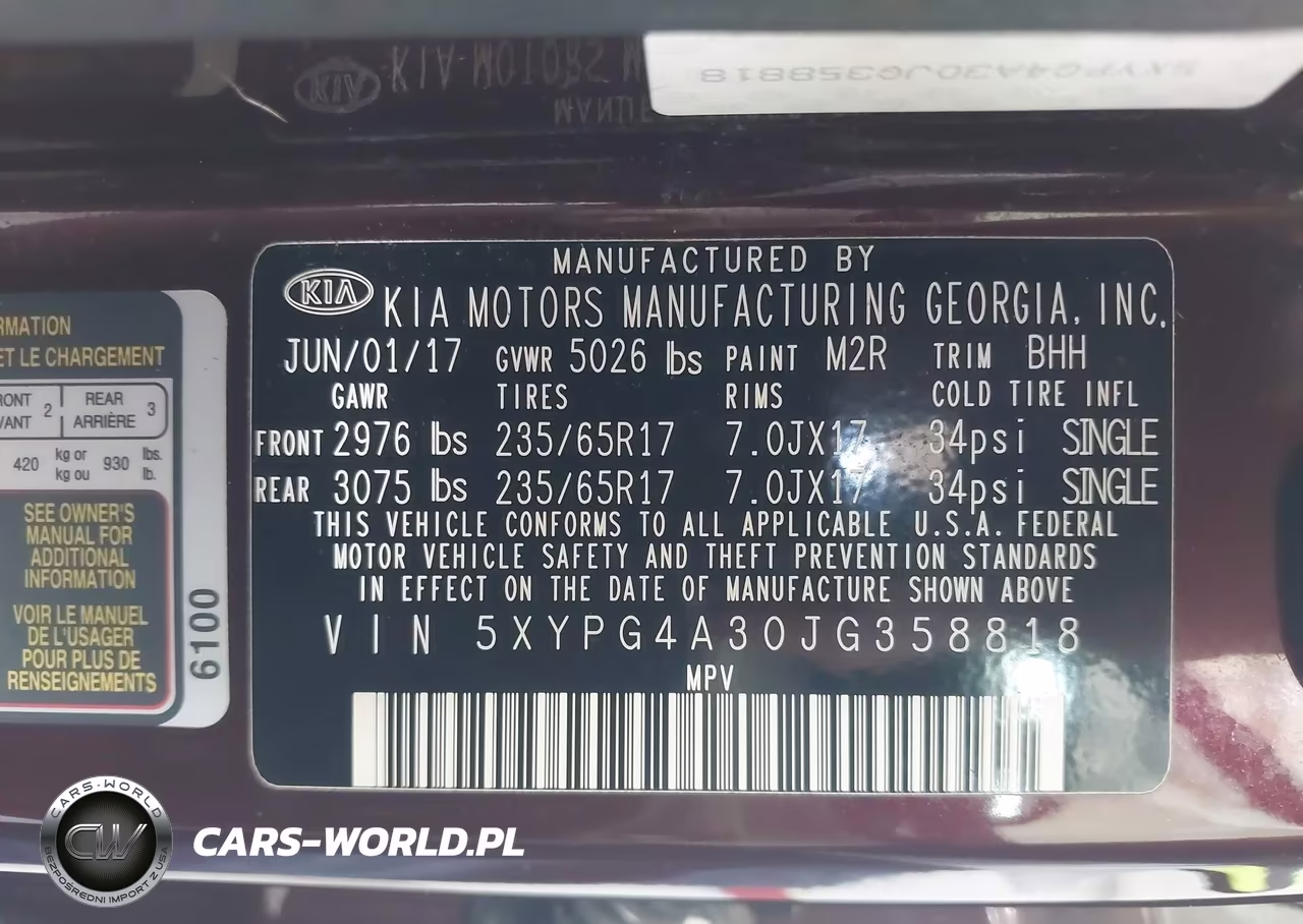 2018 Kia Sorento 2.4L Lx VIN:5XYPG4A30JG358818 - 9