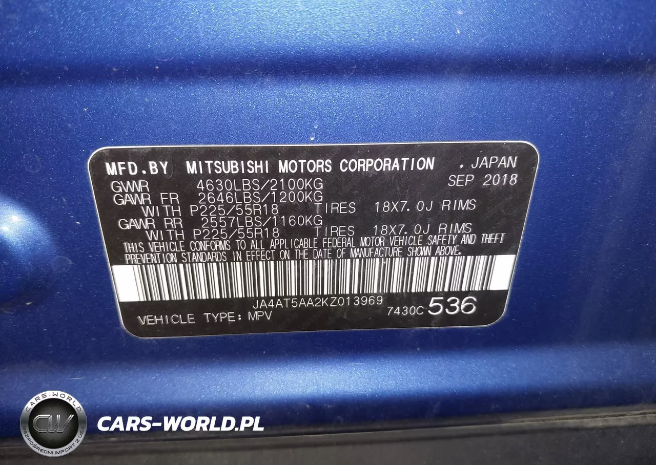 2019 Mitsubishi Eclipse Cross Se VIN:JA4AT5AA2KZ013969 - 8