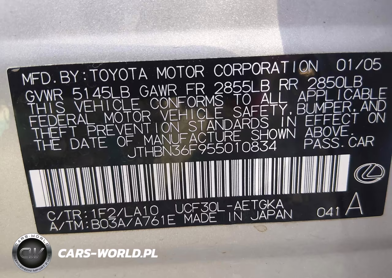 2005 Lexus Ls 430 VIN:JTHBN36F955010834 - 9