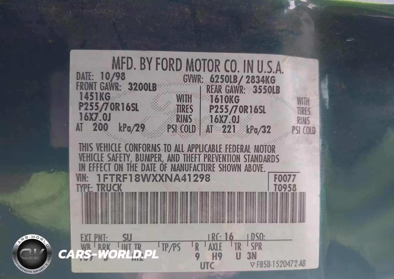 1999 Ford F-150 Lariat-Work Series-Xl-Xlt VIN:1FTRF18WXXNA41298 - 9