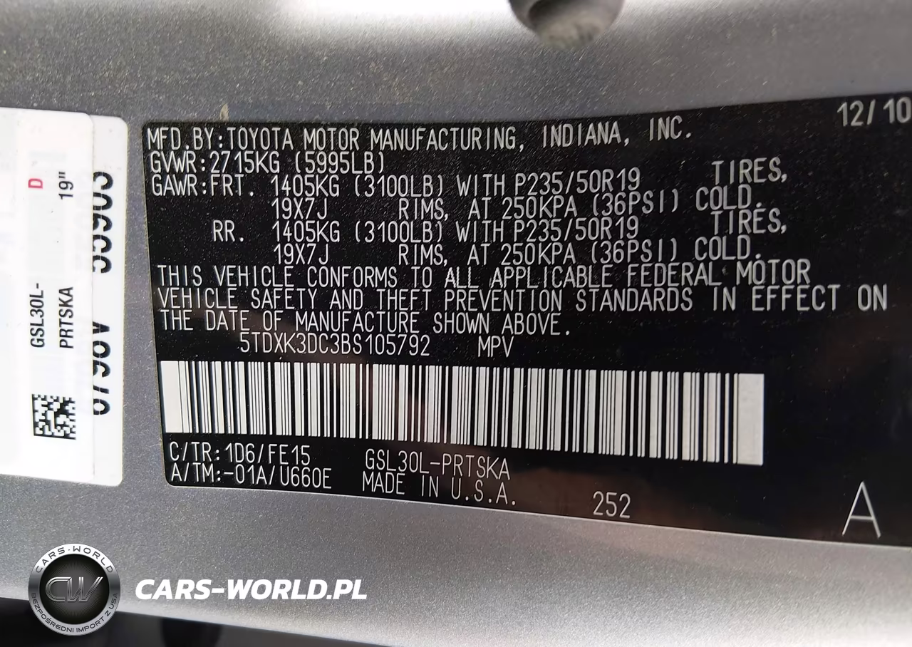 2011 Toyota Sienna Se VIN:5TDXK3DC3BS105792 - 9