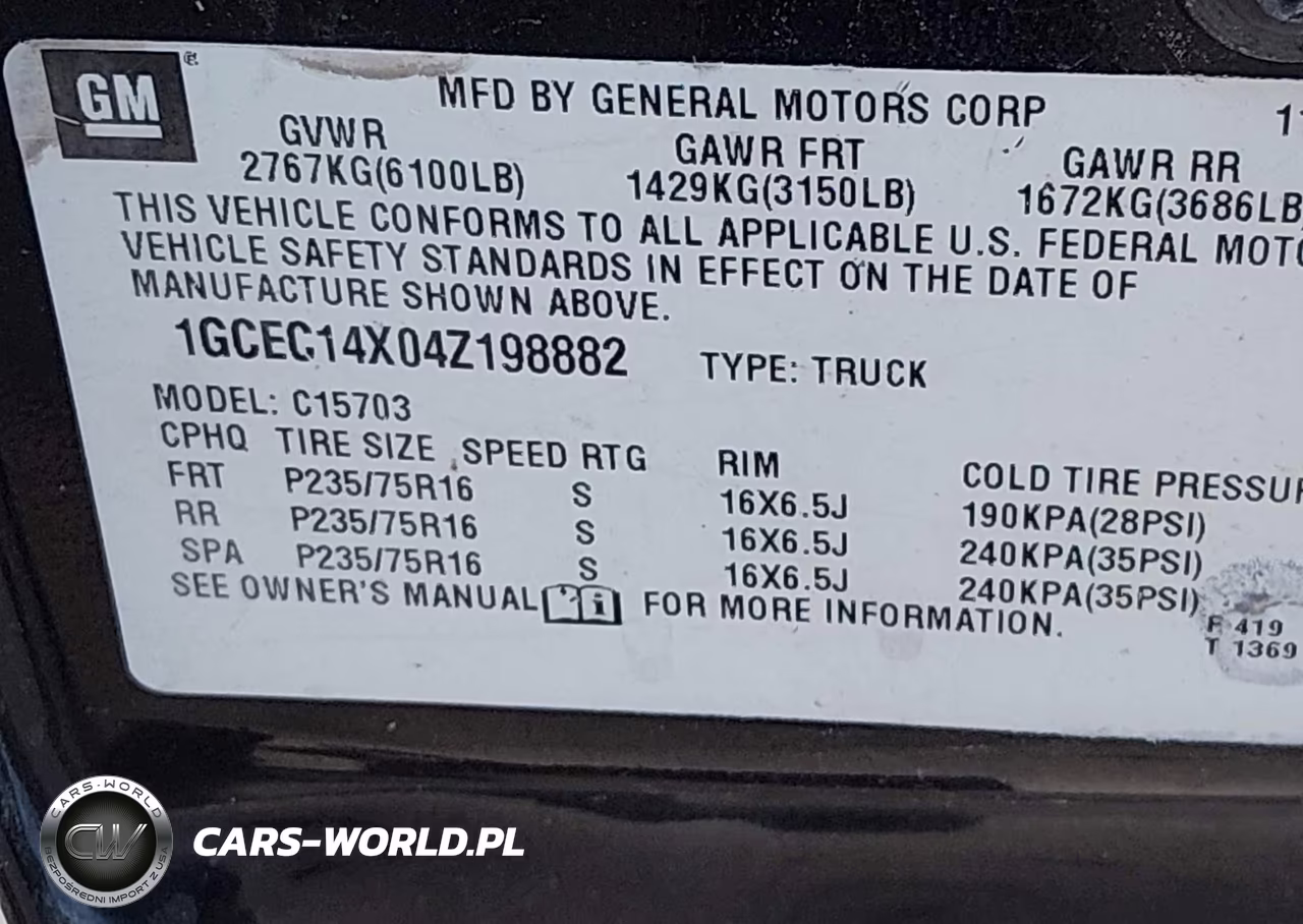 2004 Chevrolet Silverado 1500 VIN:1GCEC14X04Z198882 - 9