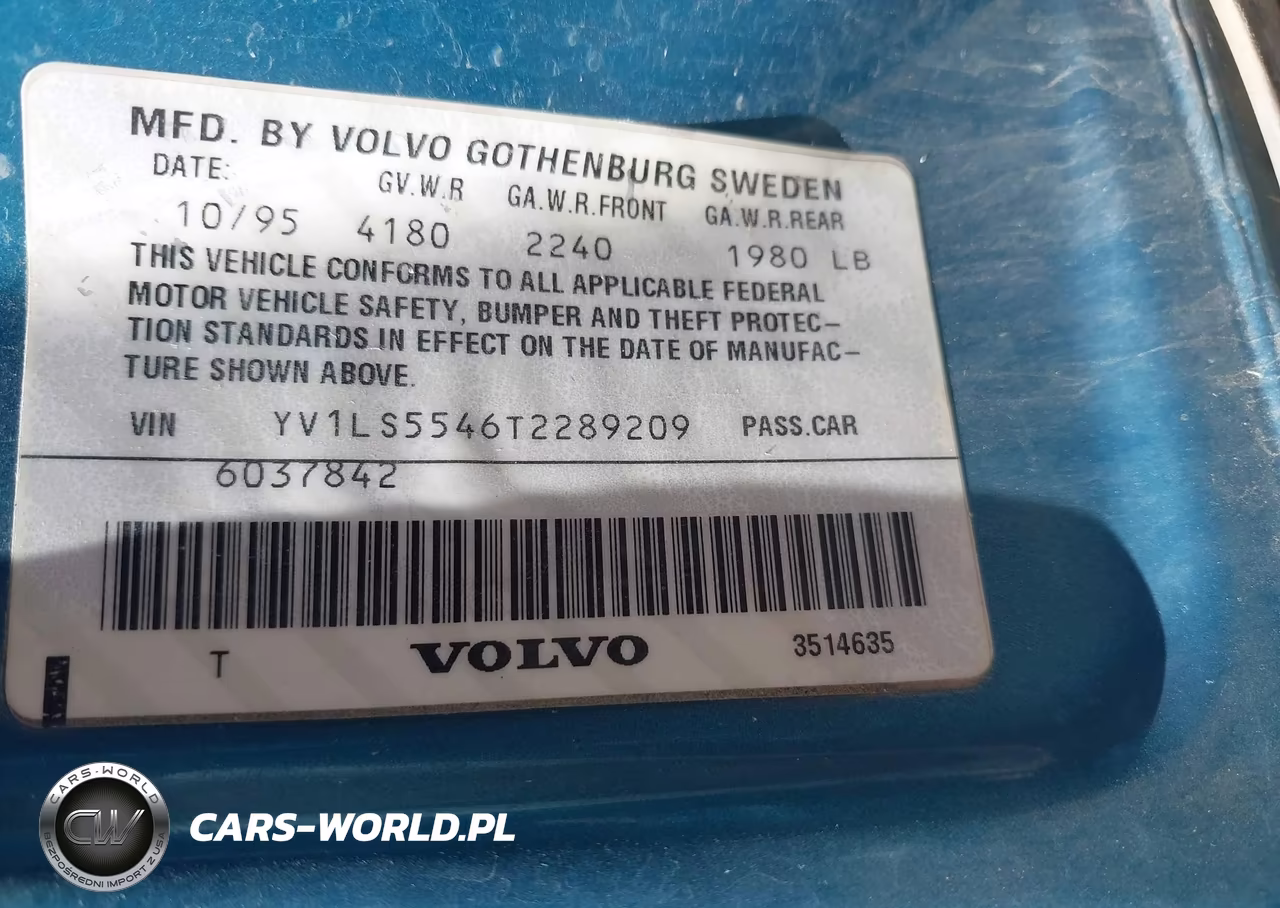 1996 Volvo 850 Glt VIN:YV1LS5546T2289209 - 9