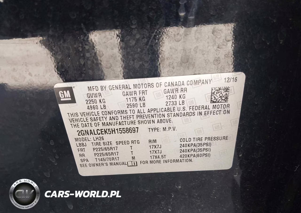 2017 Chevrolet Equinox Lt VIN:2GNALCEK5H1558697 - 9
