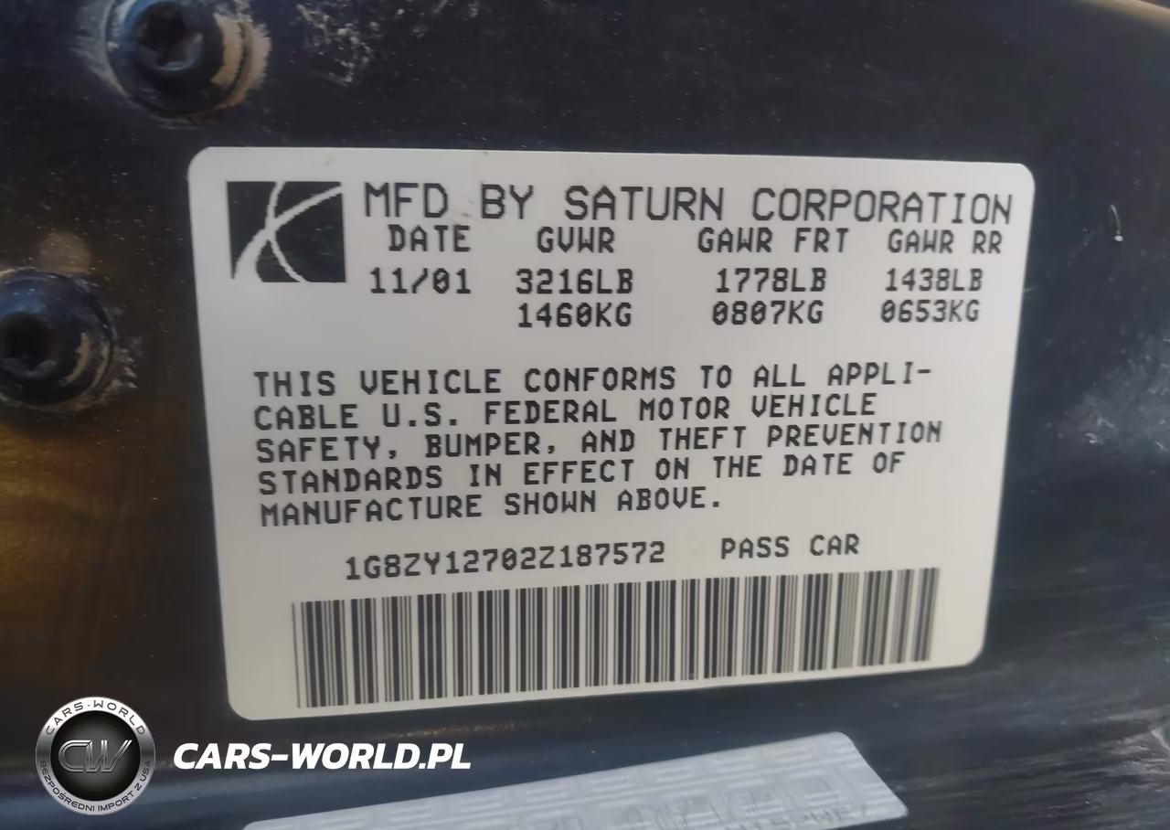 2002 Saturn S-Series Sc2 VIN:1G8ZY12702Z187572 - 9