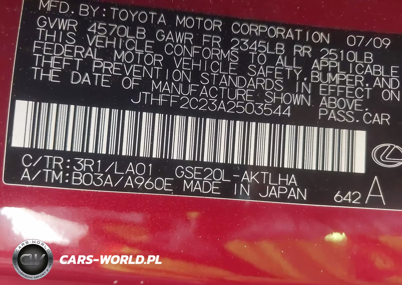 2010 Lexus Is 250C VIN:JTHFF2C23A2503544 - 9