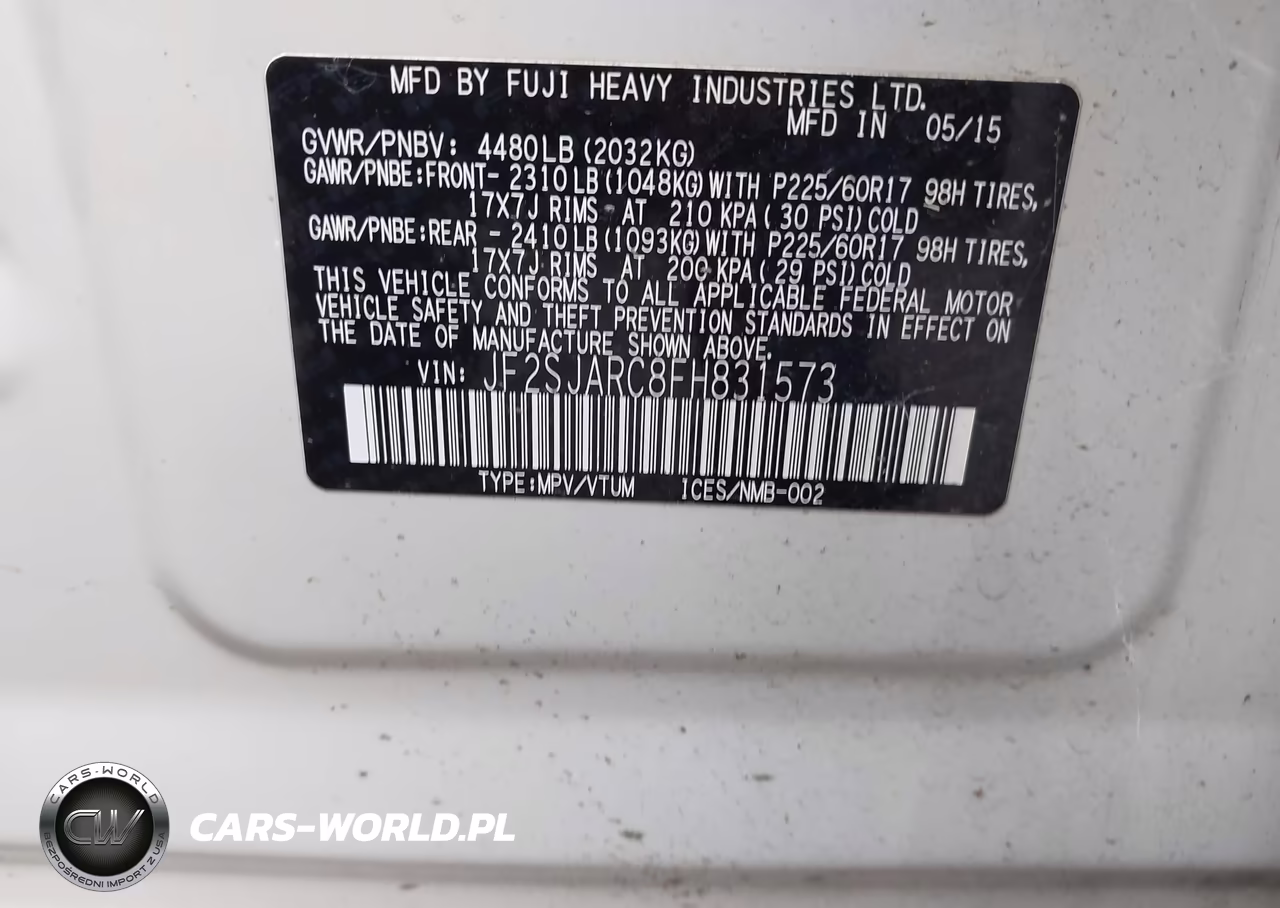 2015 Subaru Forester 2.5I Limited VIN:JF2SJARC8FH831573 - 9