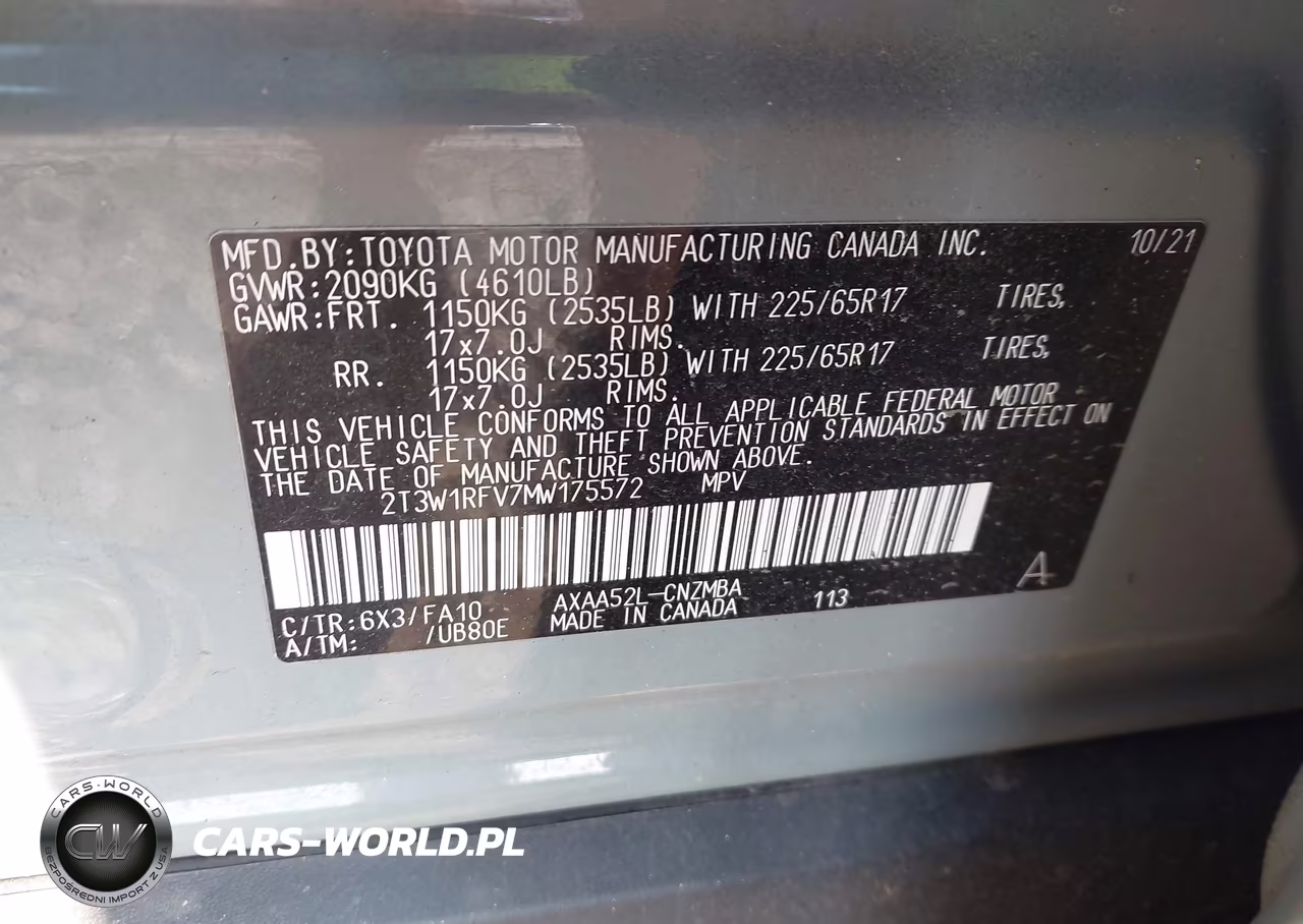 2021 Toyota Rav4 Xle VIN:2T3W1RFV7MW175572 - 9