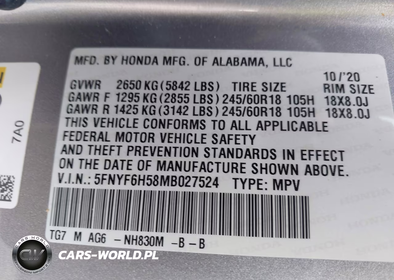 2021 Honda Pilot Awd Ex-L VIN:5FNYF6H58MB027524 - 9