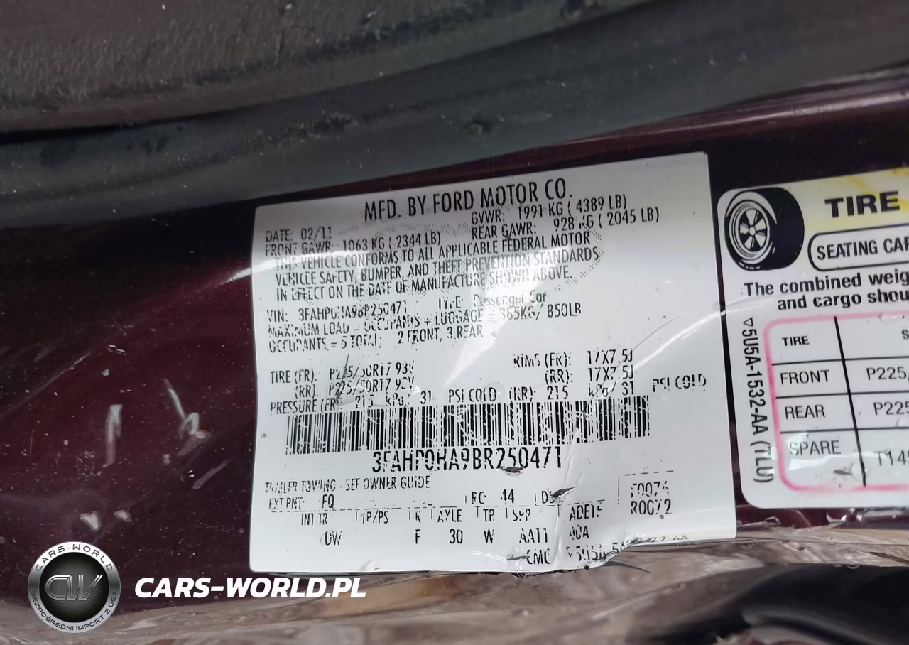 2011 Ford Fusion Se VIN:3FAHP0HA9BR250471 - 9